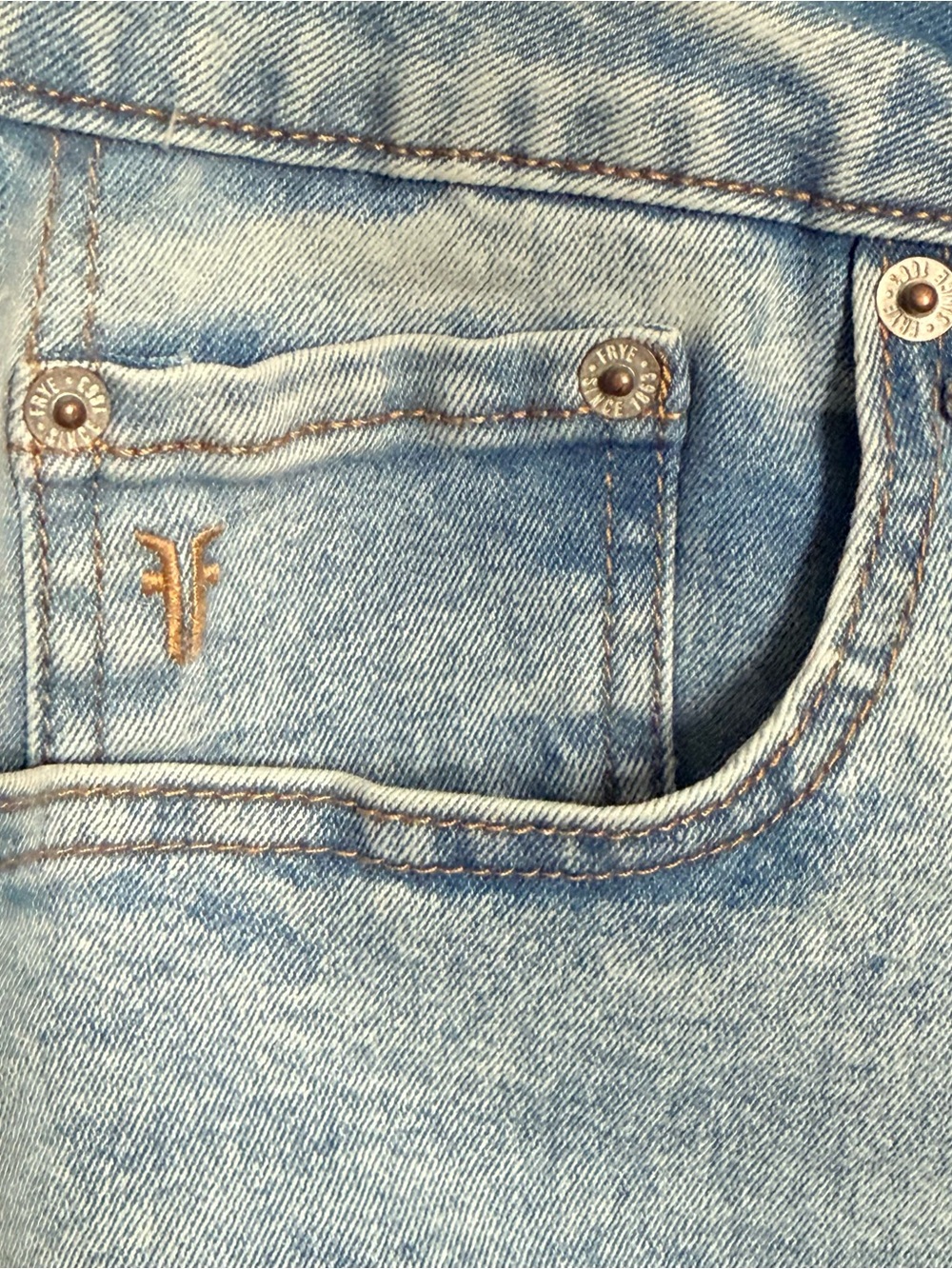 Frye Women's High-Rise Cuffed Crop Jean Light Blue Stevie Wash Size 8 - Picture 8 of 15